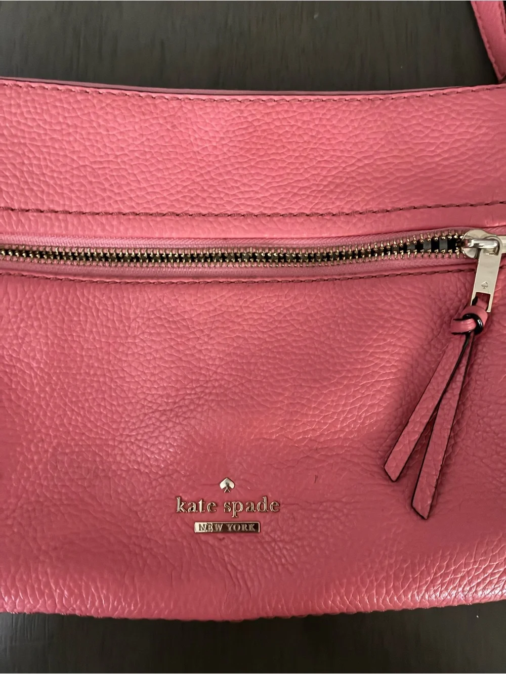 kate spade Pink Leather Crossbody with Front Zip Pocket